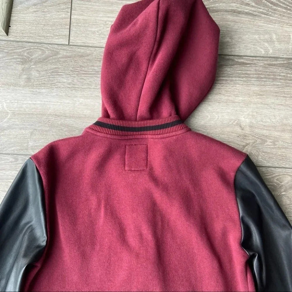 Guess  Faux Leather Sleeve Baseball Jacket - Picture 9 of 15